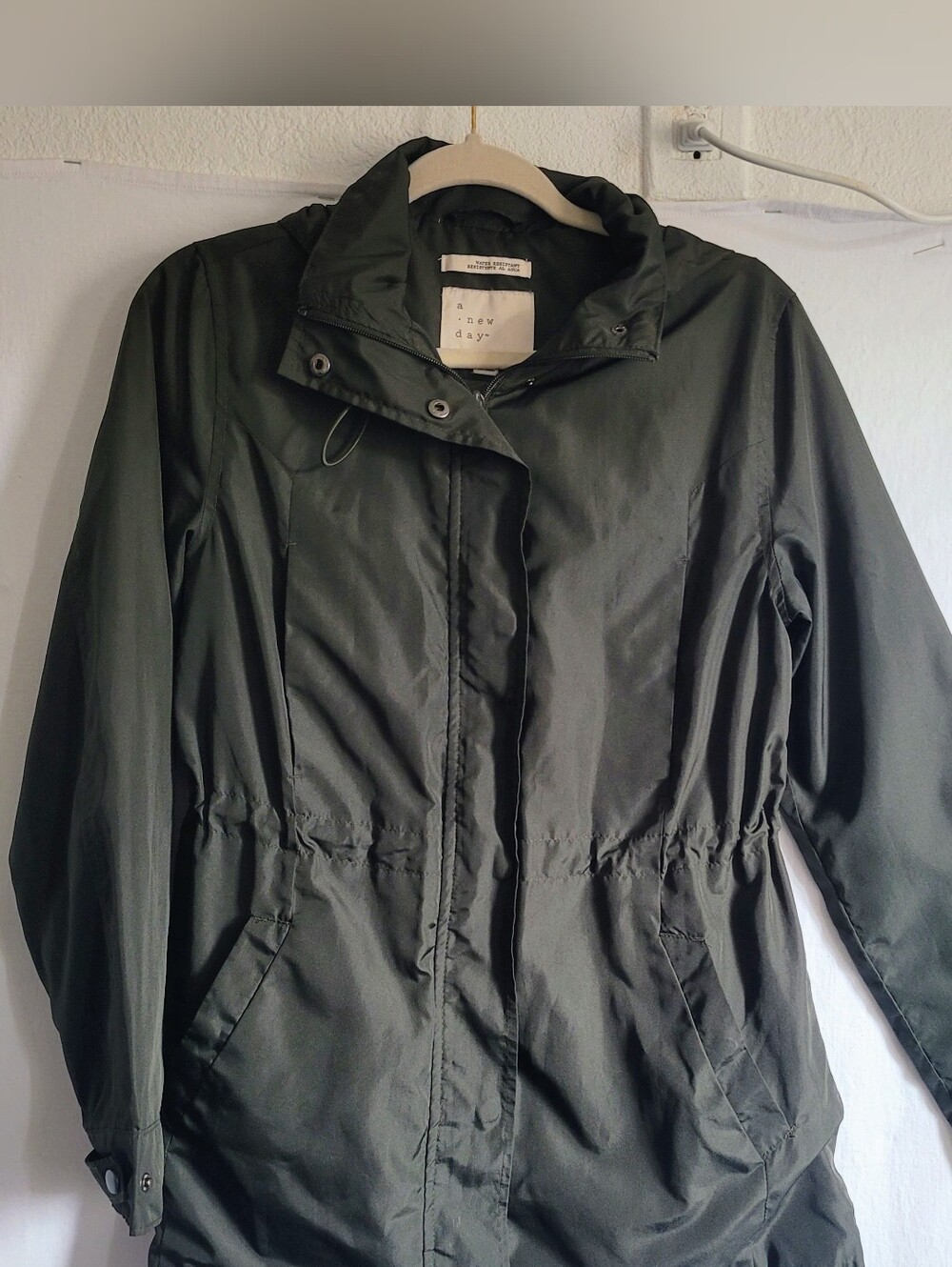a new day Olive Green Drawstring-Waist Trench Coat